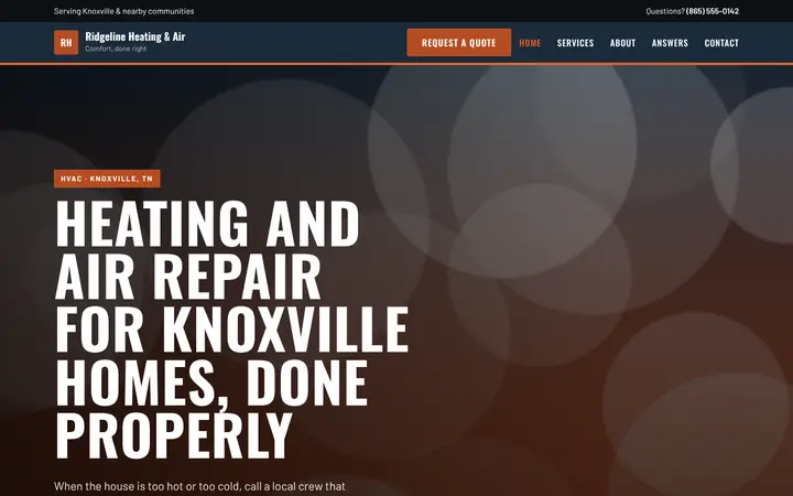 Sample bold website home page made by Powers HQ