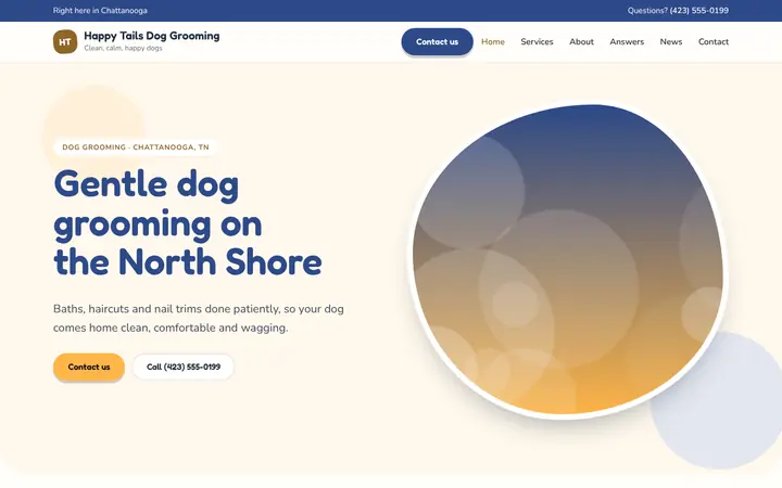 Sample friendly website home page made by Powers HQ