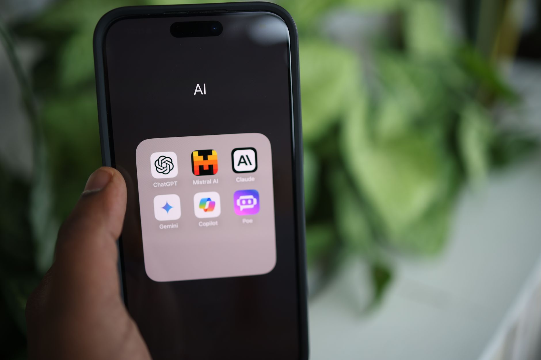 person asking question to phone screen AI