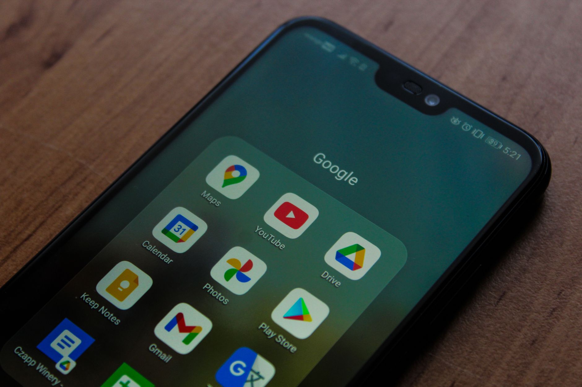 Gmail inbox Google Photos Drive files