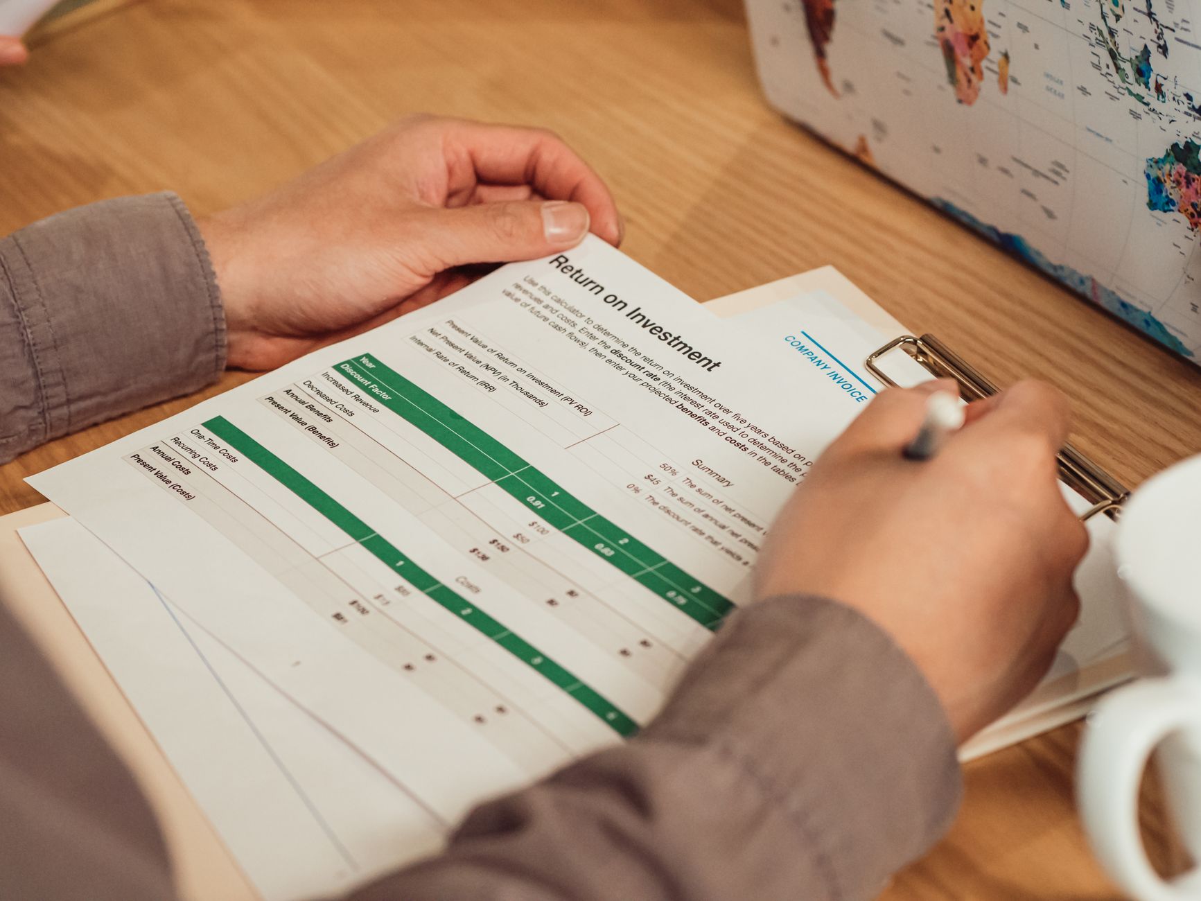 small business owner reviewing budget holiday planning