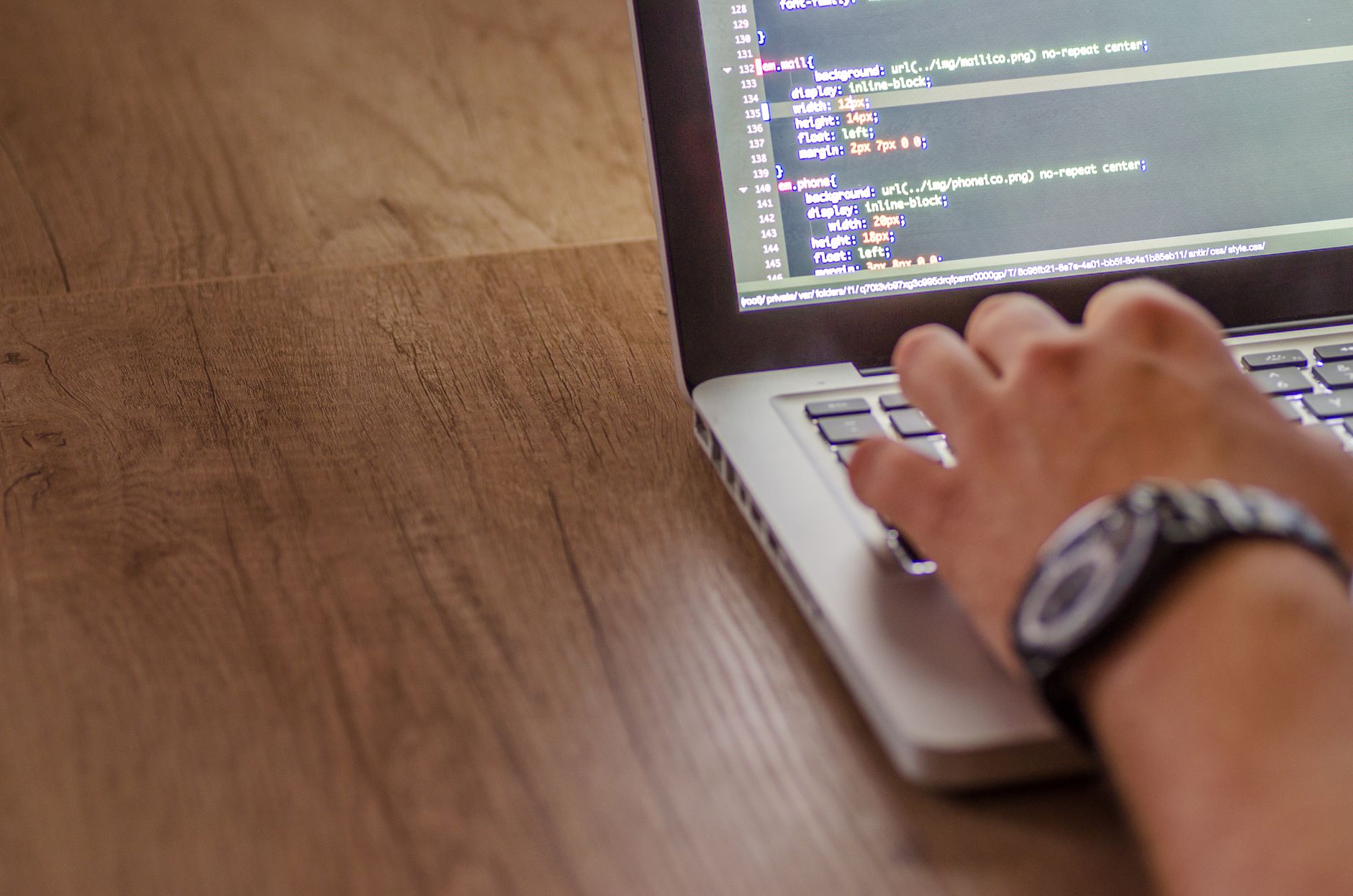 business owner checking website on computer