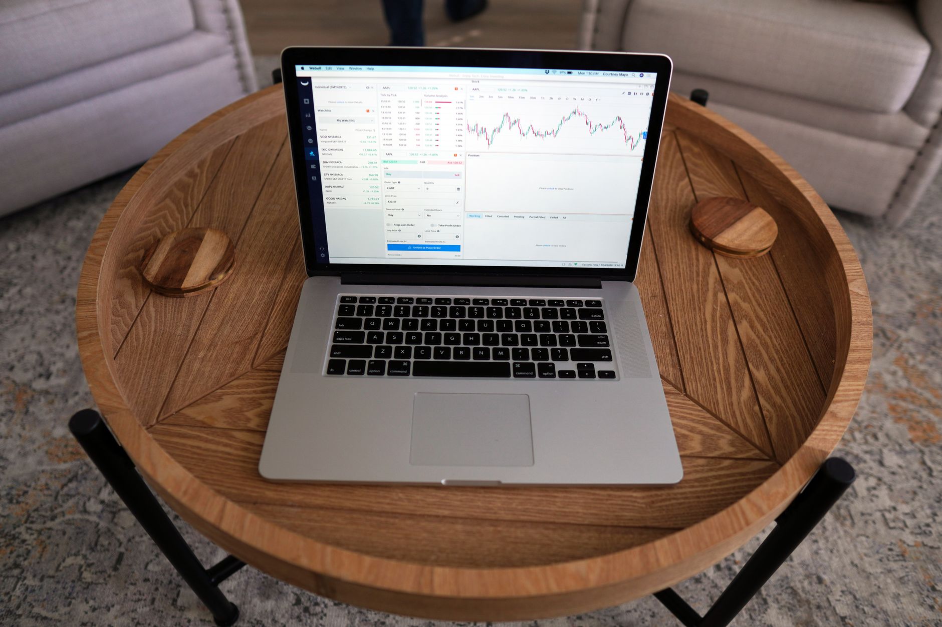 laptop screen showing analytics dashboard charts