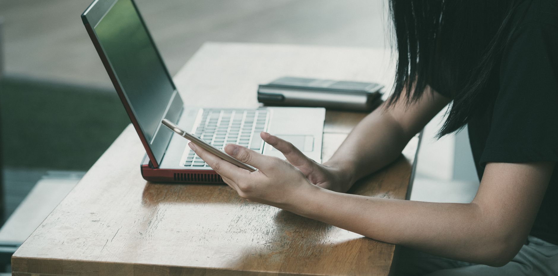 small business owner reading email on computer