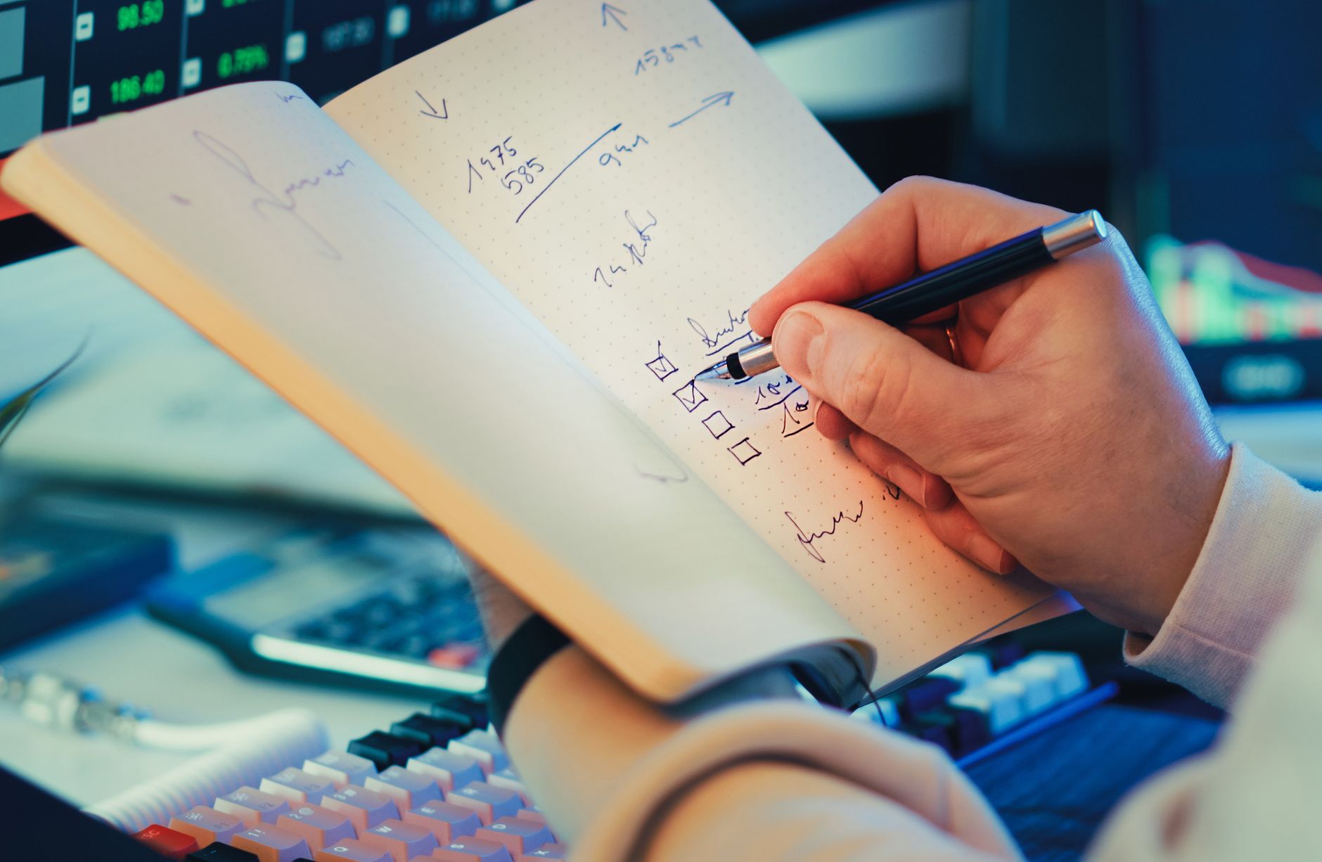 small business owner reviewing computer profile checklist