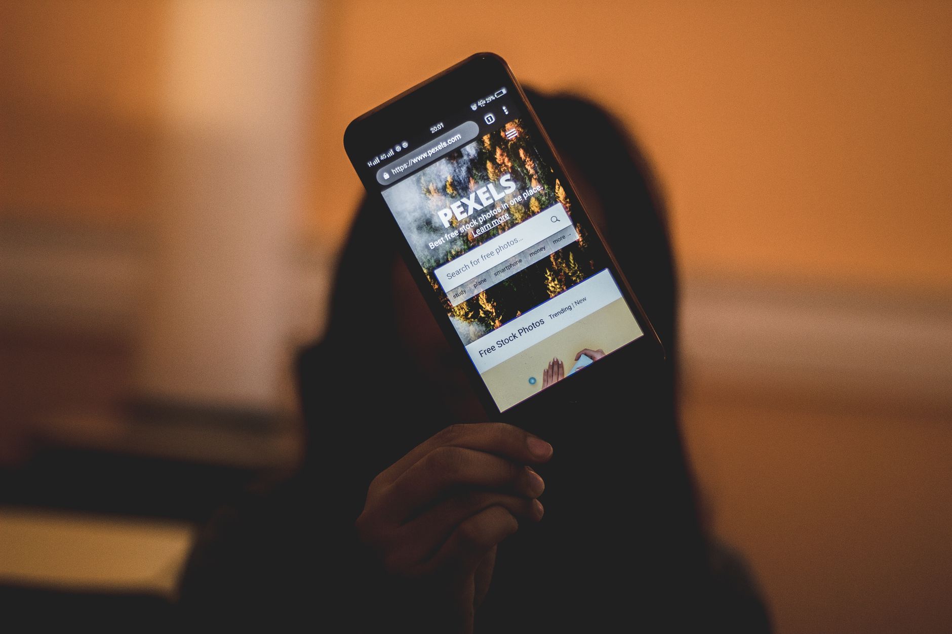 smartphone showing website mobile version